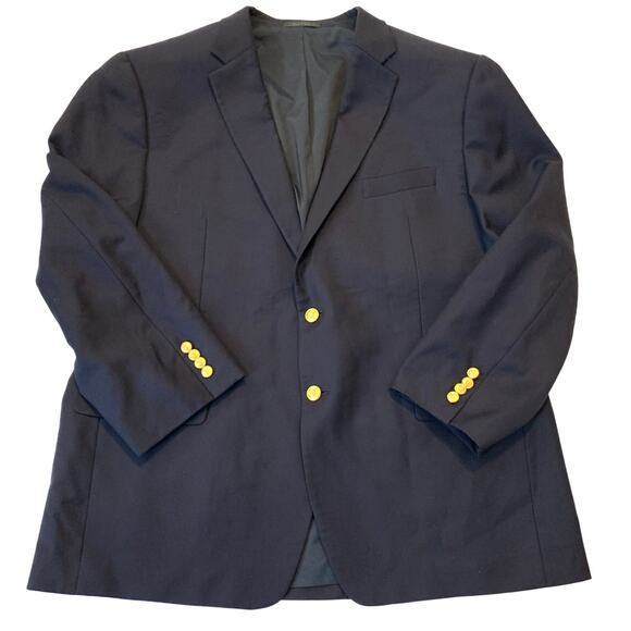 Lauren Ralph Lauren Other - Lauren Ralph Lauren Mens Jacket 48R Navy Blue 100% Wool Gold Buttons Old Money